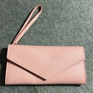 Blush wristlet used 1x with pockets and detachable strap